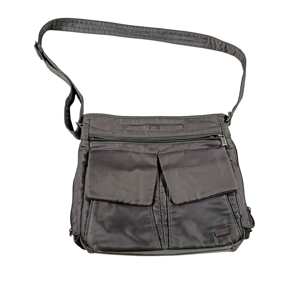Lug Happy Camper Crossbody Bag Women OS Gray Good Multi-Pocket Utility Travel